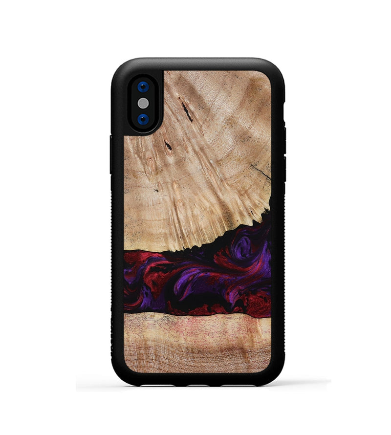 iPhone Xs Wood Phone Case - Sampson (Purple, 785884)