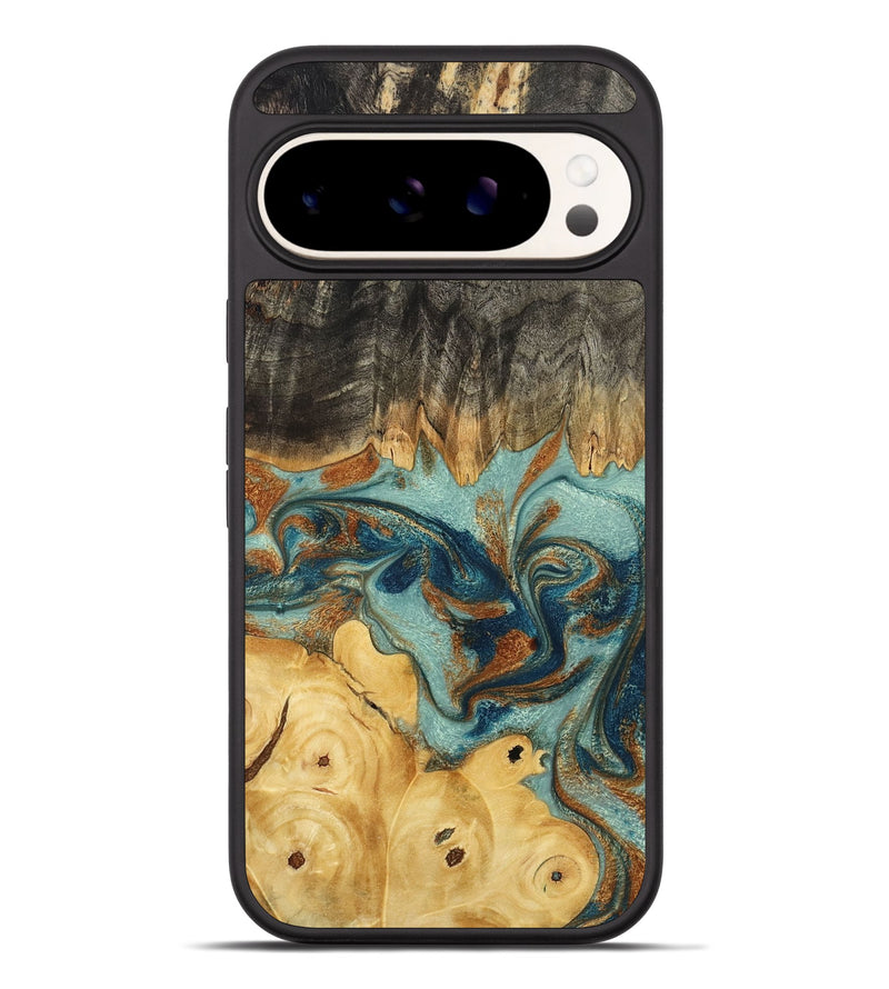 Pixel 9 Pro XL Wood Phone Case - Jeffry (Teal & Gold, 785891)