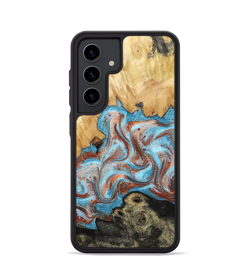 Galaxy S24 Wood Phone Case - Winfred (Teal & Gold, 785901)