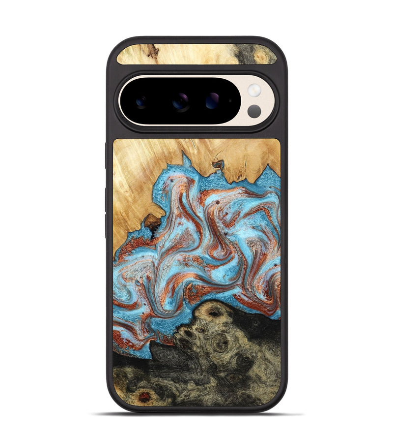 Pixel 10 Wood Phone Case - Winfred (Teal & Gold, 785901)
