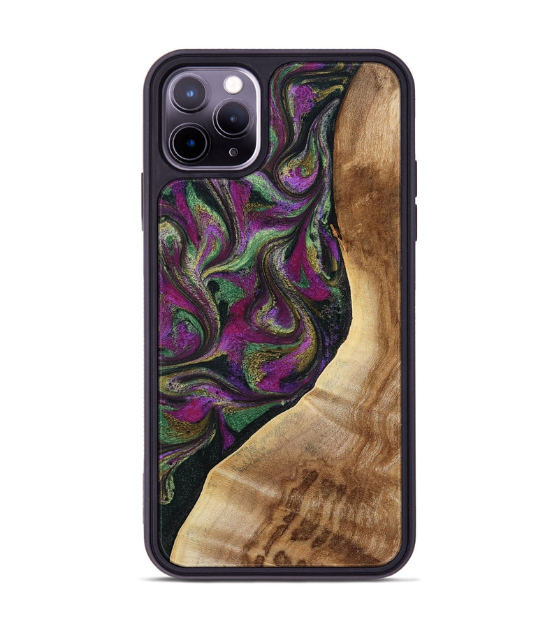 iPhone 11 Pro Max Wood Phone Case - Edwin (Green, 785957)