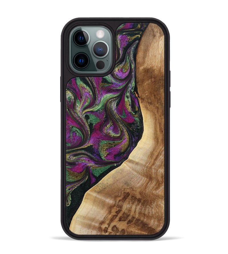 iPhone 12 Pro Max Wood Phone Case - Edwin (Green, 785957)