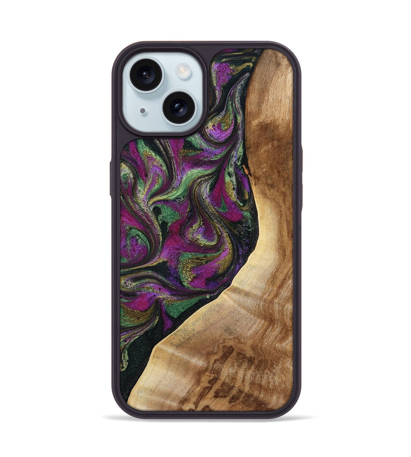 iPhone 15 Wood Phone Case - Edwin (Green, 785957)