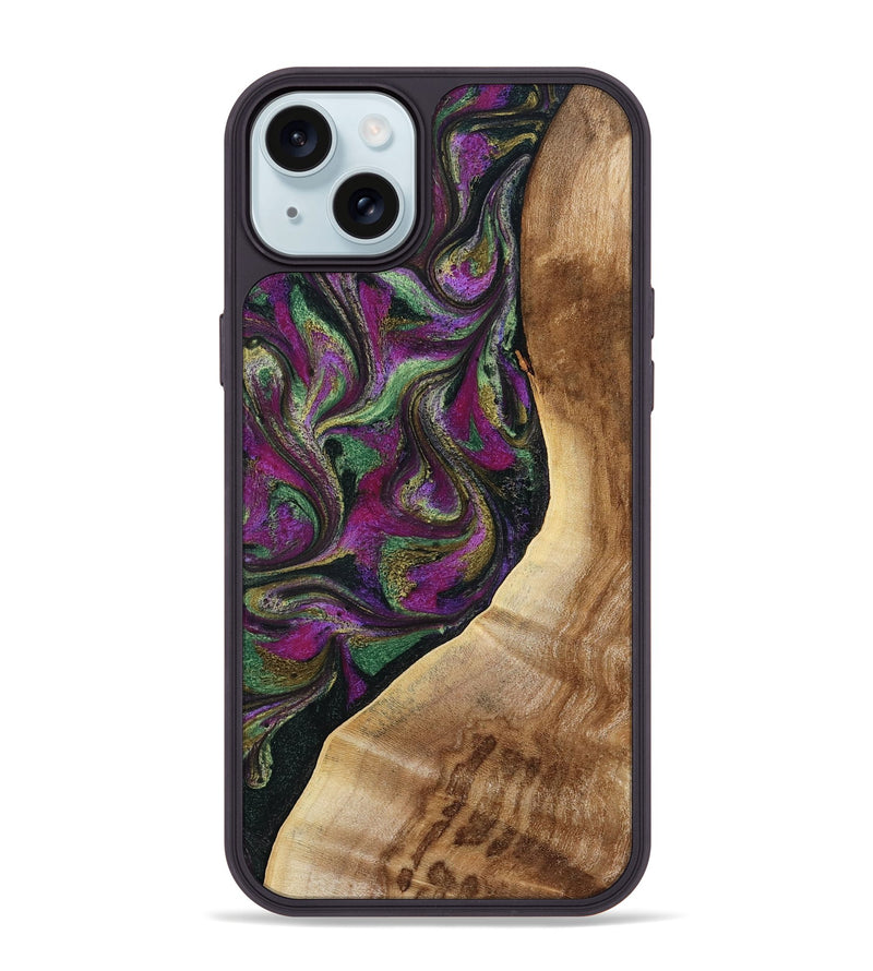 iPhone 15 Plus Wood Phone Case - Edwin (Green, 785957)