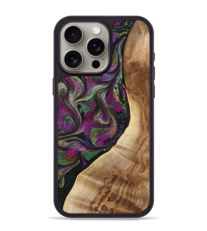 iPhone 15 Pro Max Wood Phone Case - Edwin (Green, 785957)