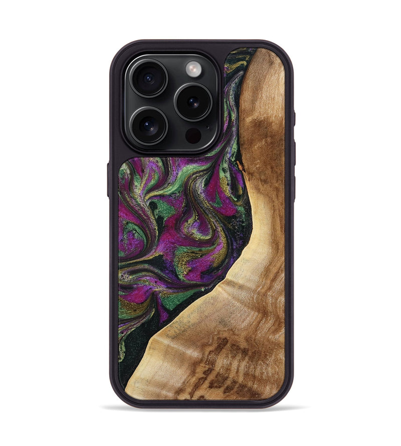 iPhone 15 Pro Wood Phone Case - Edwin (Green, 785957)