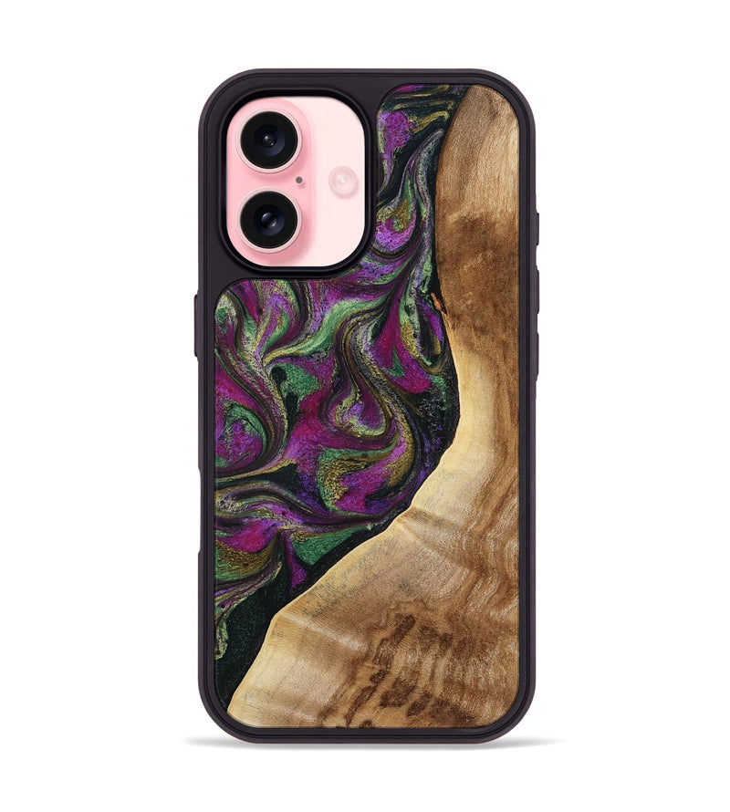 iPhone 16 Wood Phone Case - Edwin (Green, 785957)