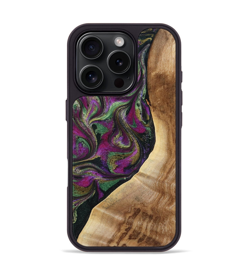 iPhone 16 Pro Wood Phone Case - Edwin (Green, 785957)
