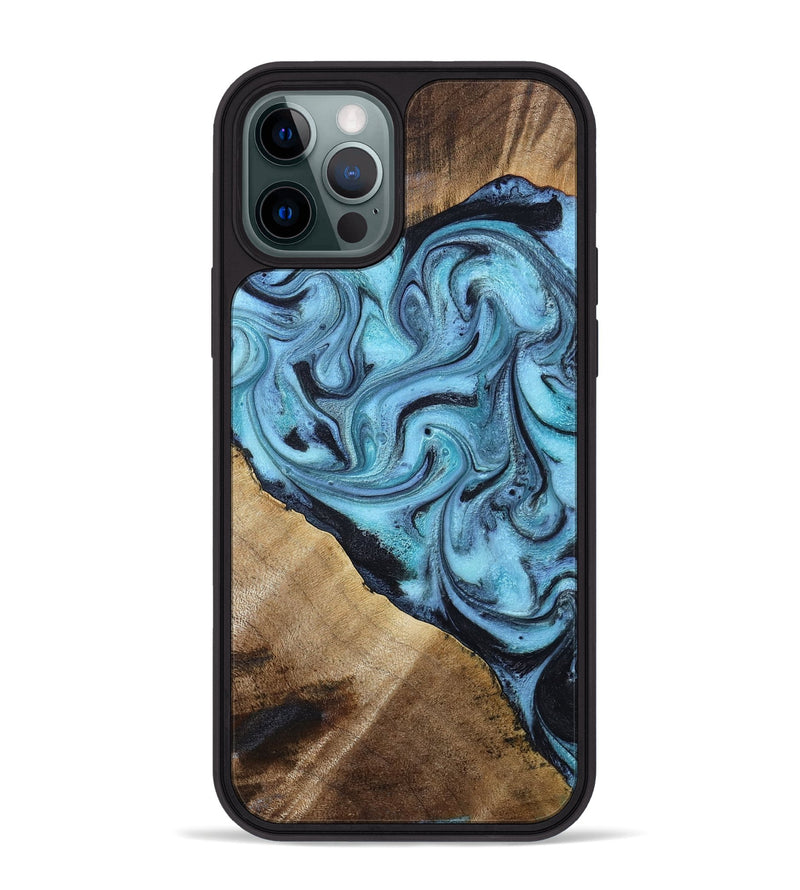 iPhone 12 Pro Max Wood Phone Case - Gustavo (Blue, 785980)