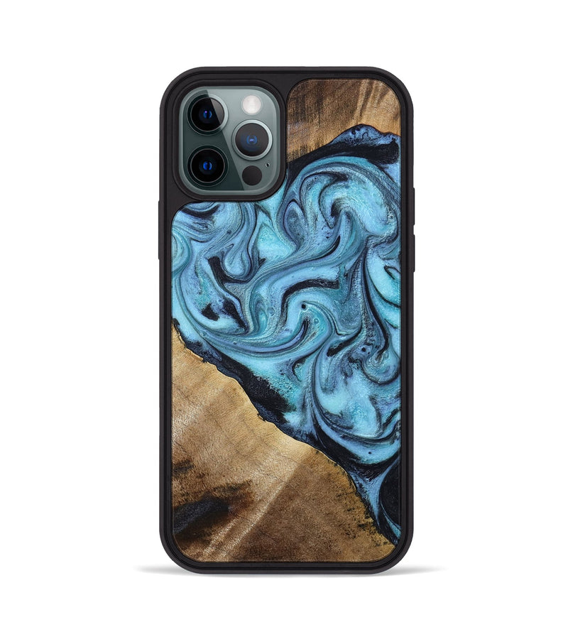 iPhone 12 Pro Wood Phone Case - Gustavo (Blue, 785980)