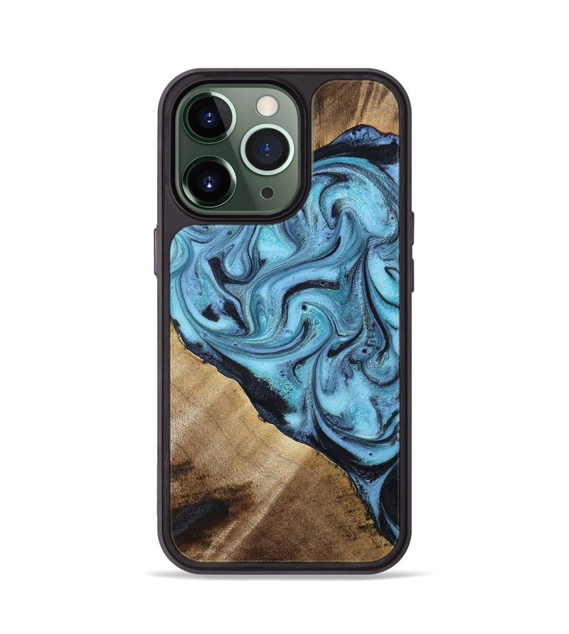 iPhone 13 Pro Wood Phone Case - Gustavo (Blue, 785980)
