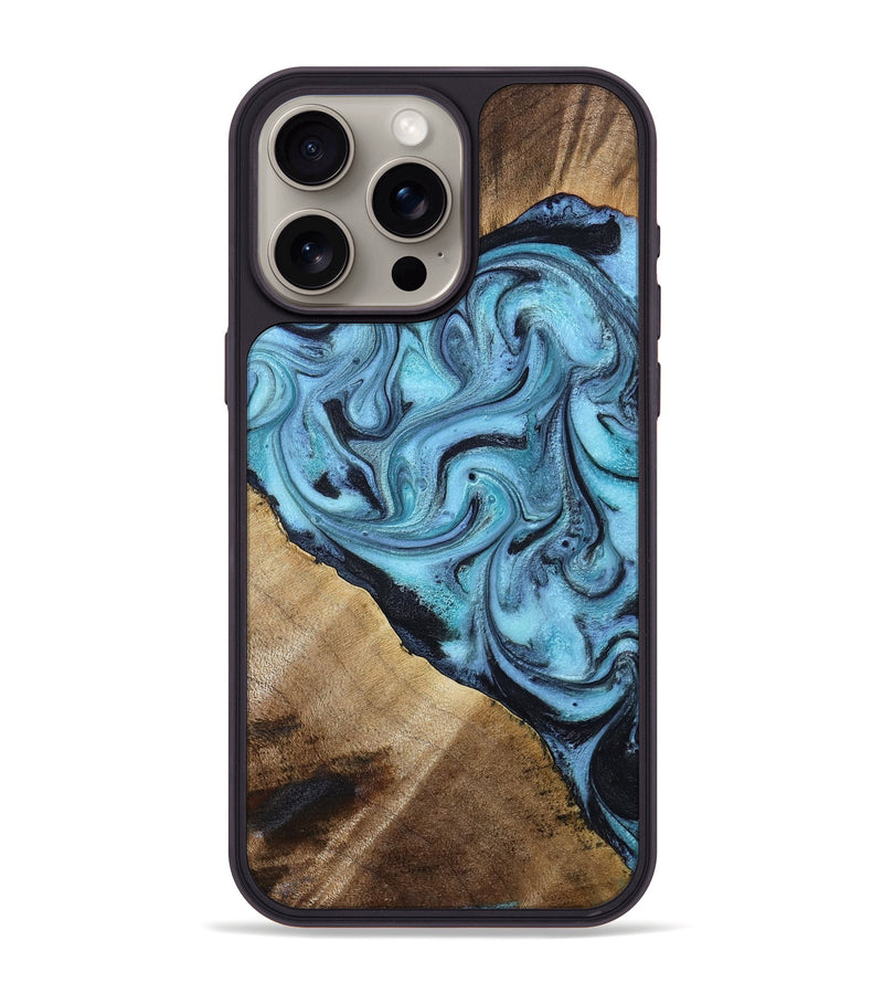 iPhone 15 Pro Max Wood Phone Case - Gustavo (Blue, 785980)