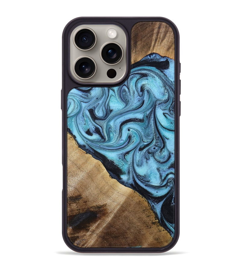 iPhone 16 Pro Max Wood Phone Case - Gustavo (Blue, 785980)