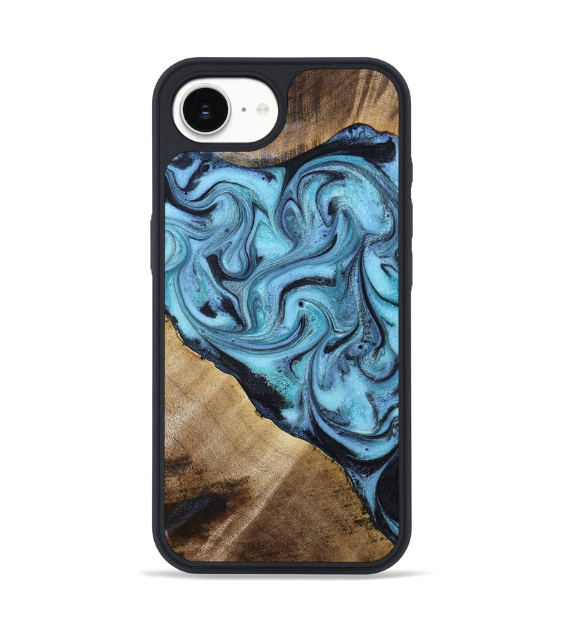 iPhone 16e Wood Phone Case - Gustavo (Blue, 785980)
