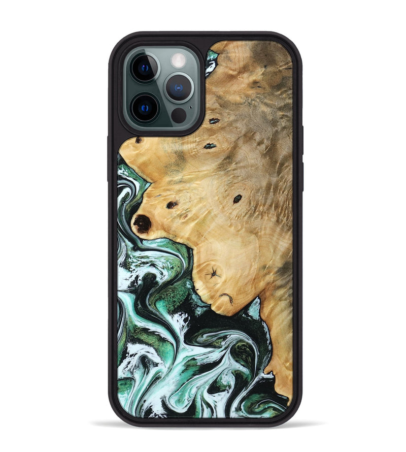 iPhone 12 Pro Max Wood Phone Case - Rianna (Green, 785990)