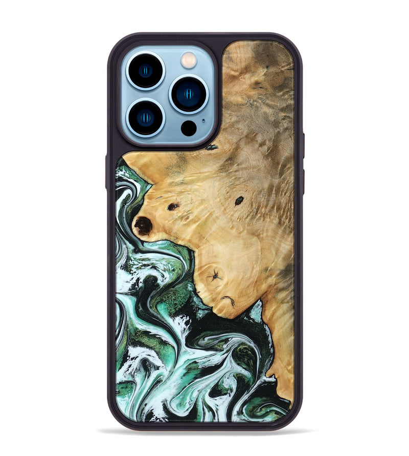 iPhone 14 Pro Max Wood Phone Case - Rianna (Green, 785990)