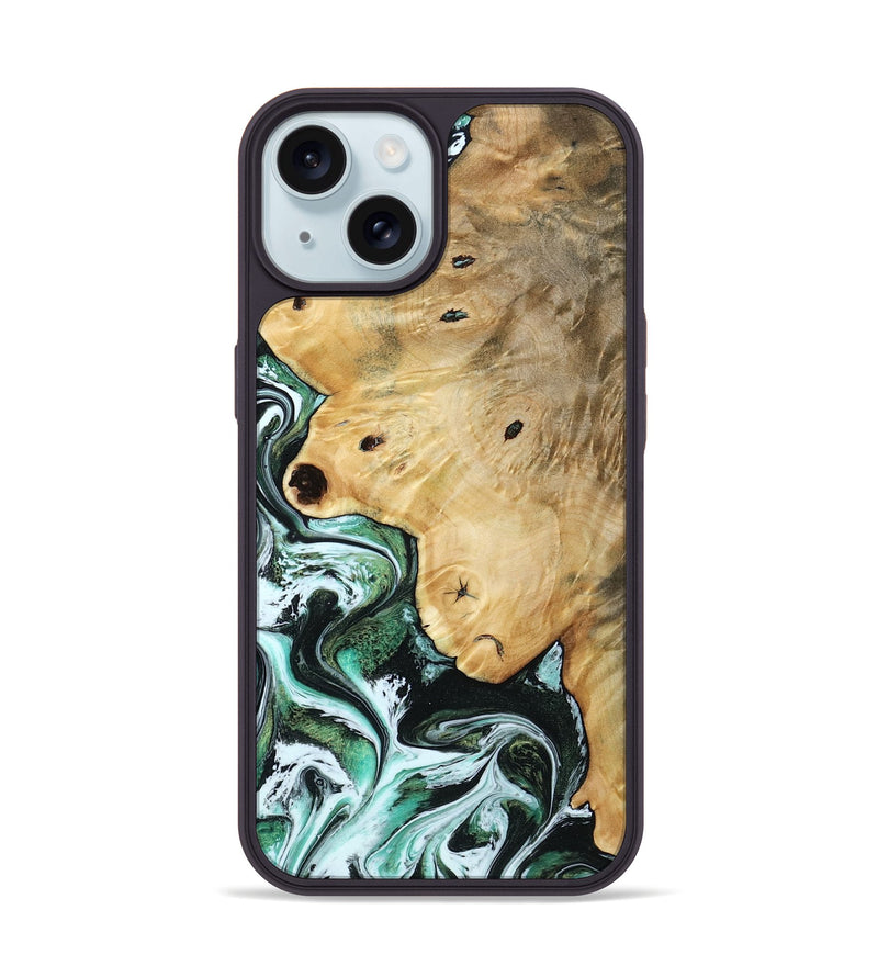 iPhone 15 Wood Phone Case - Rianna (Green, 785990)