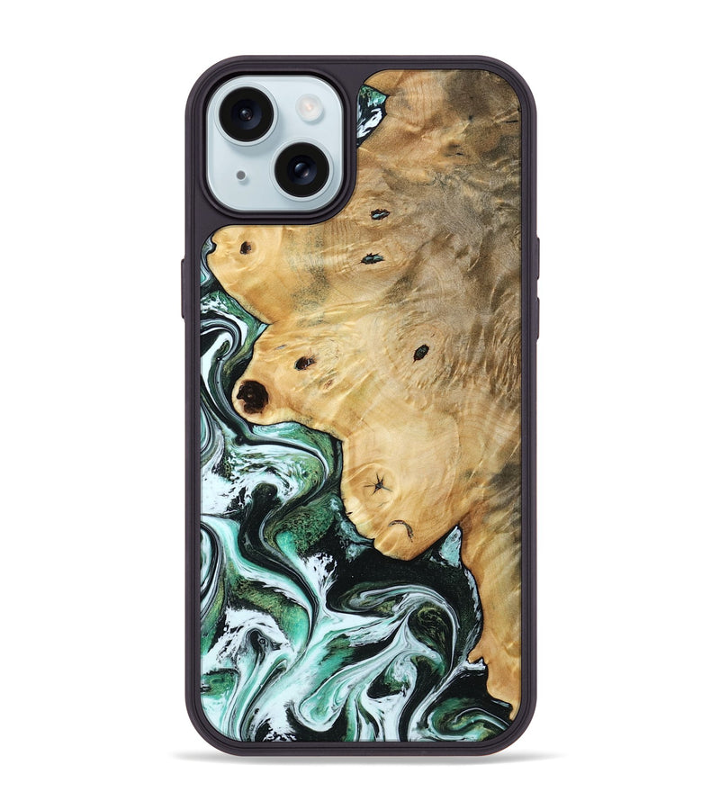 iPhone 15 Plus Wood Phone Case - Rianna (Green, 785990)