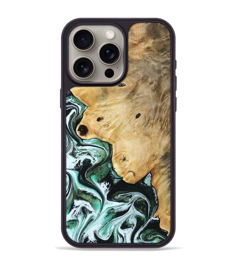 iPhone 15 Pro Max Wood Phone Case - Rianna (Green, 785990)