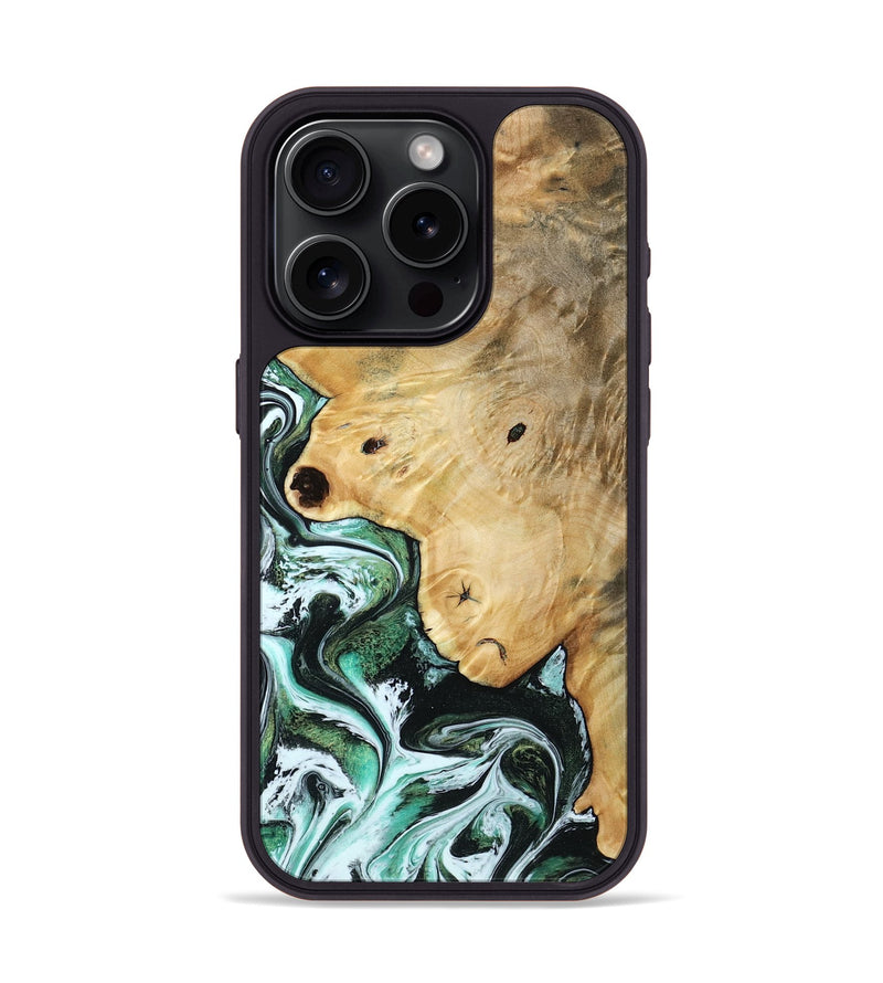 iPhone 15 Pro Wood Phone Case - Rianna (Green, 785990)