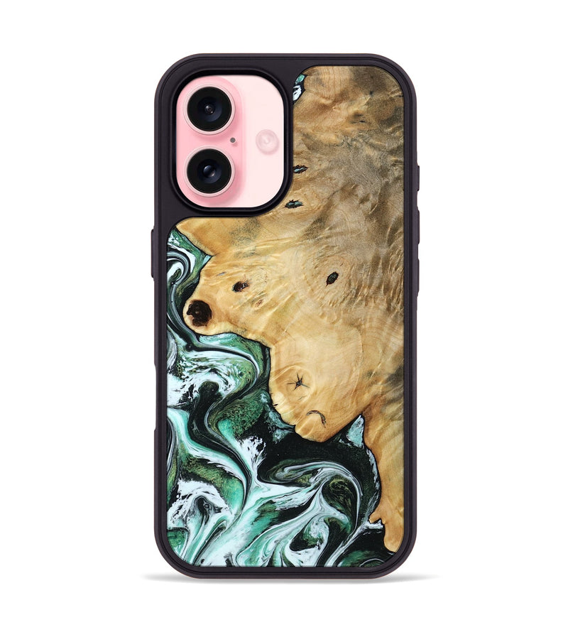iPhone 16 Wood Phone Case - Rianna (Green, 785990)