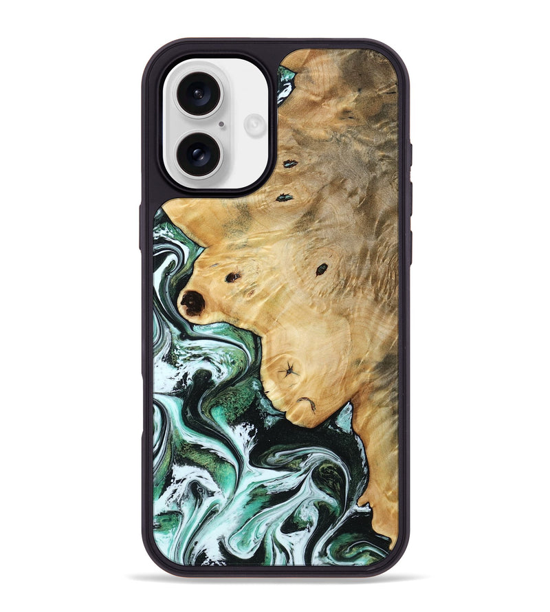iPhone 16 Plus Wood Phone Case - Rianna (Green, 785990)