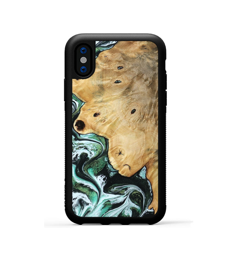 iPhone Xs Wood Phone Case - Rianna (Green, 785990)
