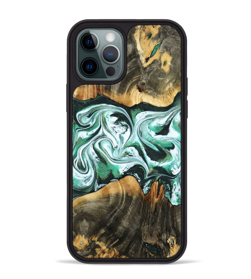 iPhone 12 Pro Max Wood Phone Case - Mintie (Green, 785992)