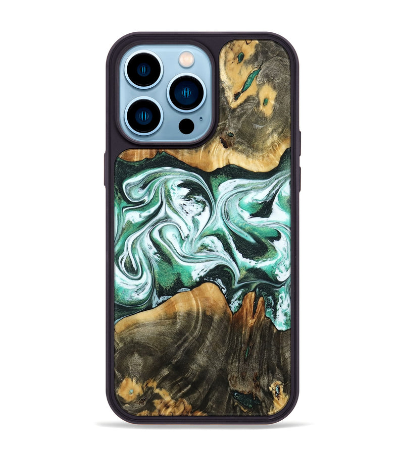 iPhone 14 Pro Max Wood Phone Case - Mintie (Green, 785992)