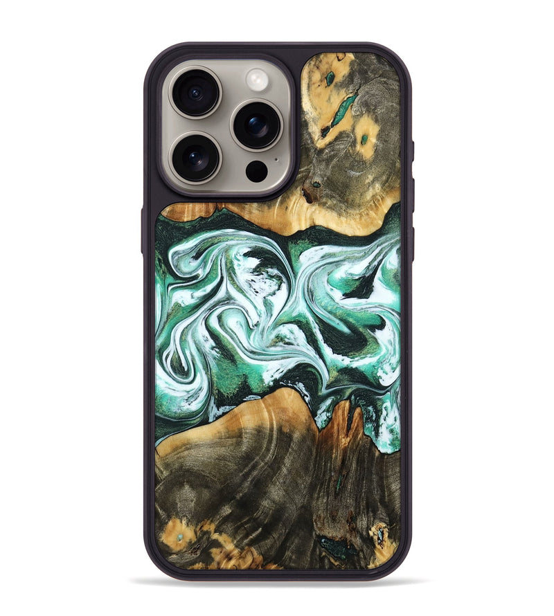 iPhone 15 Pro Max Wood Phone Case - Mintie (Green, 785992)
