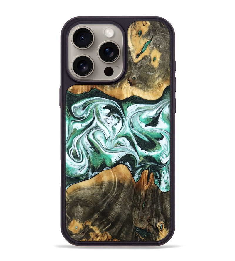 iPhone 16 Pro Max Wood Phone Case - Mintie (Green, 785992)