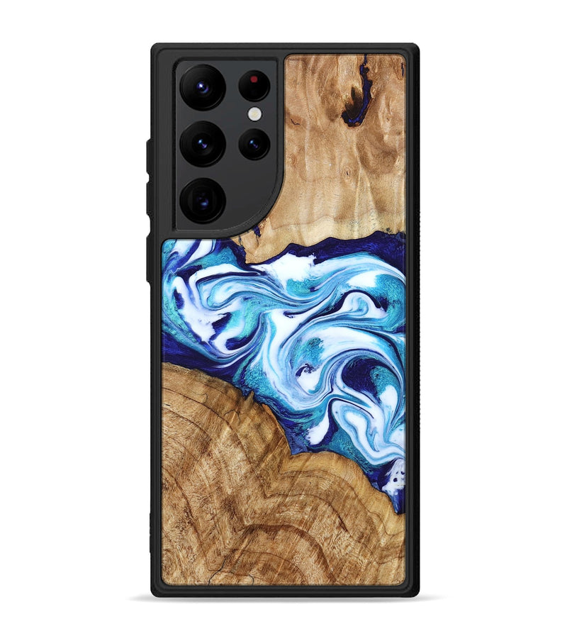 Galaxy S22 Ultra Wood Phone Case - Vivien (Blue, 786013)