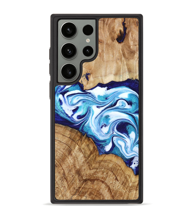 Galaxy S23 Ultra Wood Phone Case - Vivien (Blue, 786013)
