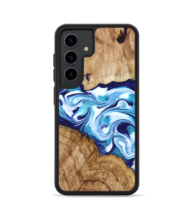 Galaxy S24 Wood Phone Case - Vivien (Blue, 786013)