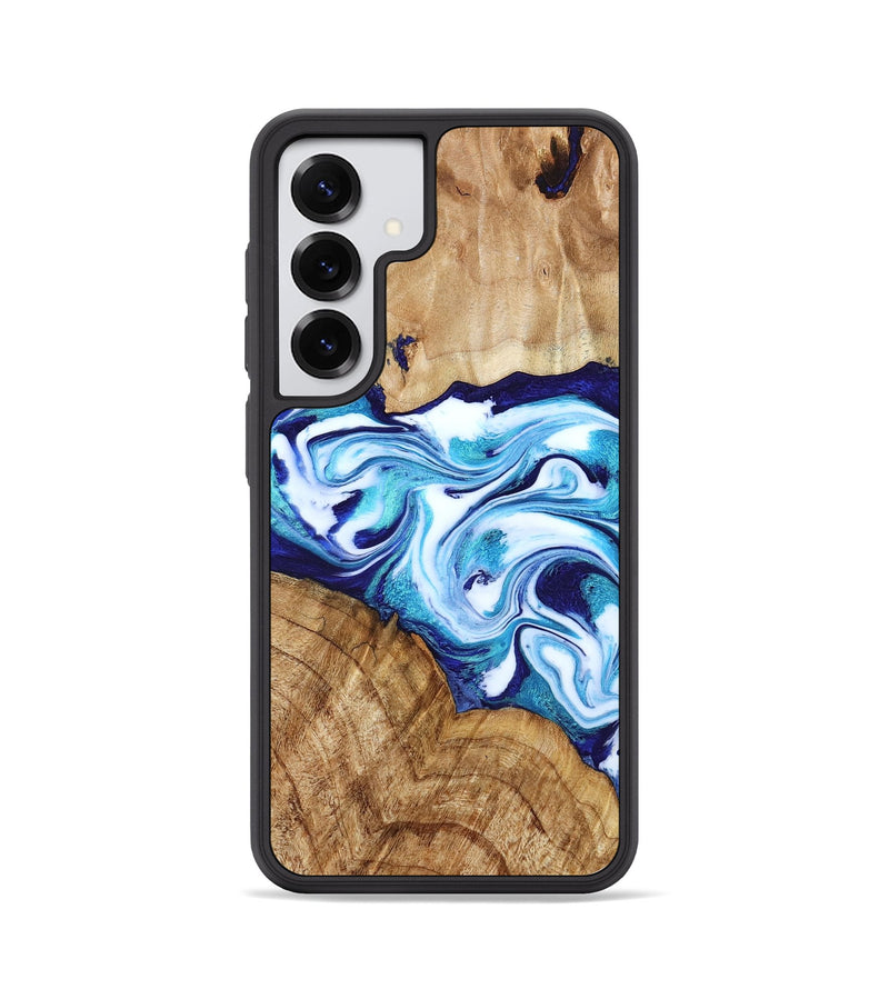 Galaxy S25 Wood Phone Case - Vivien (Blue, 786013)