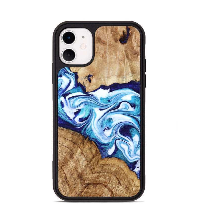 iPhone 11 Wood Phone Case - Vivien (Blue, 786013)