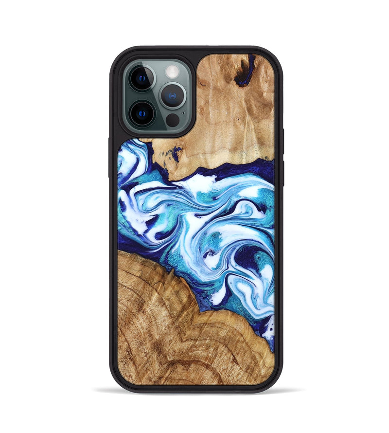 iPhone 12 Pro Wood Phone Case - Vivien (Blue, 786013)