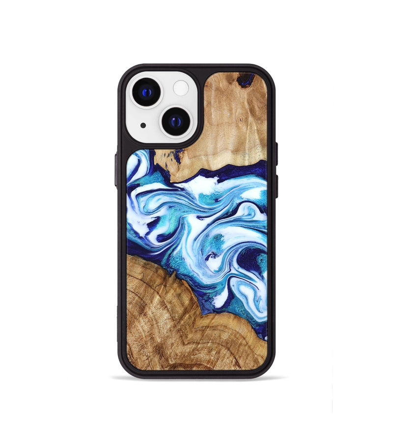 iPhone 13 mini Wood Phone Case - Vivien (Blue, 786013)