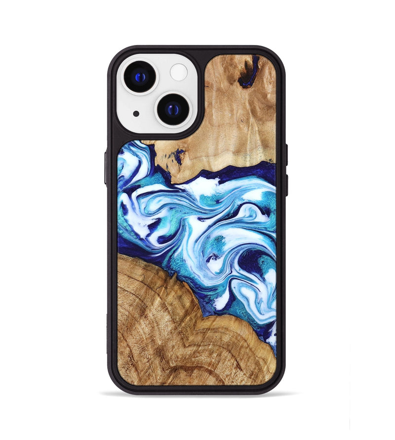 iPhone 13 Wood Phone Case - Vivien (Blue, 786013)