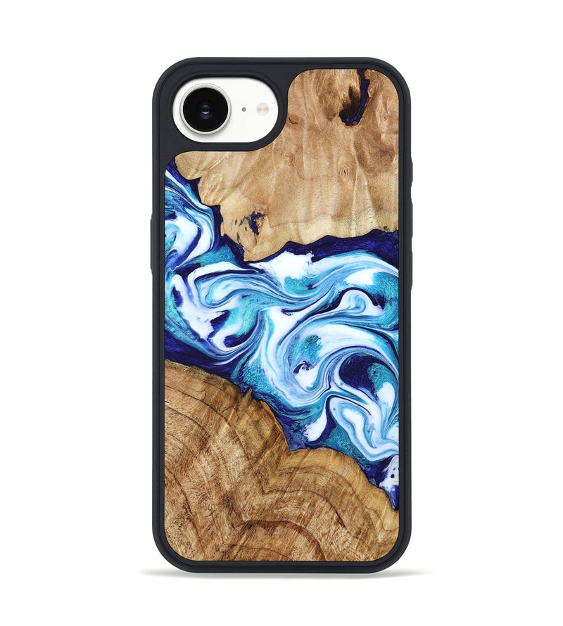 iPhone 16e Wood Phone Case - Vivien (Blue, 786013)