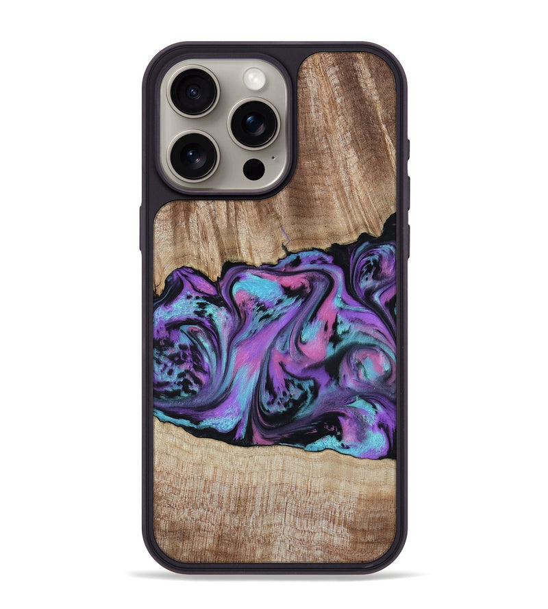 iPhone 15 Pro Max Wood Phone Case - Jazmine (Purple, 786227)
