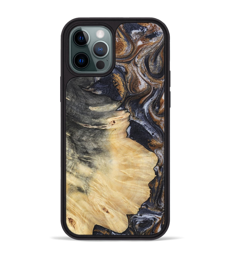 iPhone 12 Pro Max Wood Phone Case - Elaine (Black & White, 786241)
