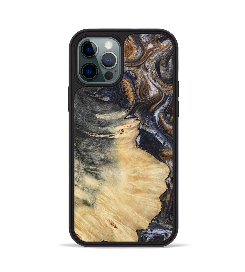 iPhone 12 Pro Wood Phone Case - Elaine (Black & White, 786241)