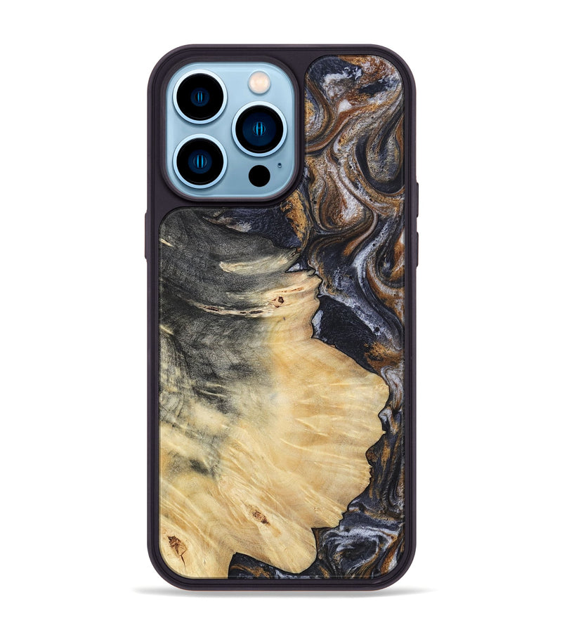 iPhone 14 Pro Max Wood Phone Case - Elaine (Black & White, 786241)