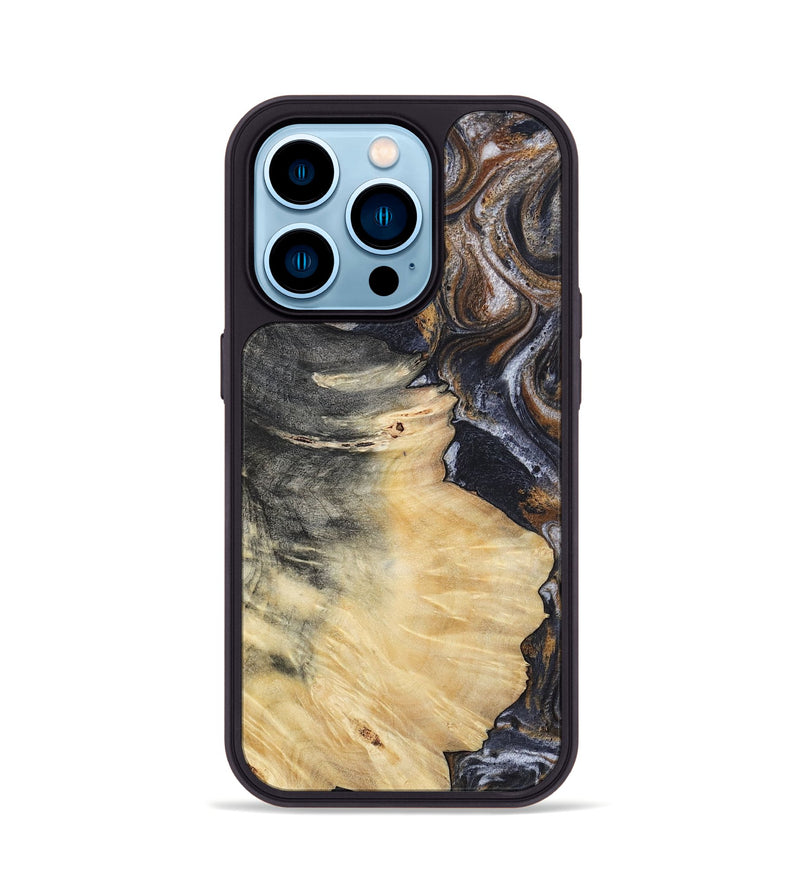 iPhone 14 Pro Wood Phone Case - Elaine (Black & White, 786241)