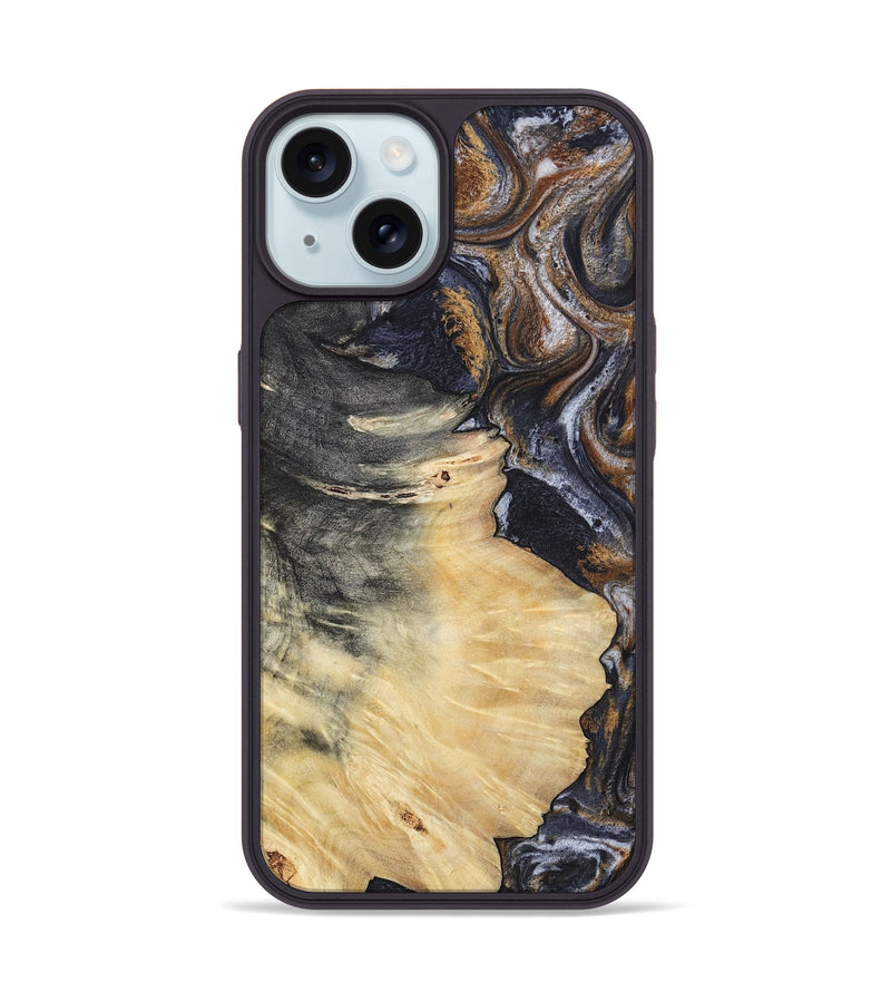 iPhone 15 Wood Phone Case - Elaine (Black & White, 786241)
