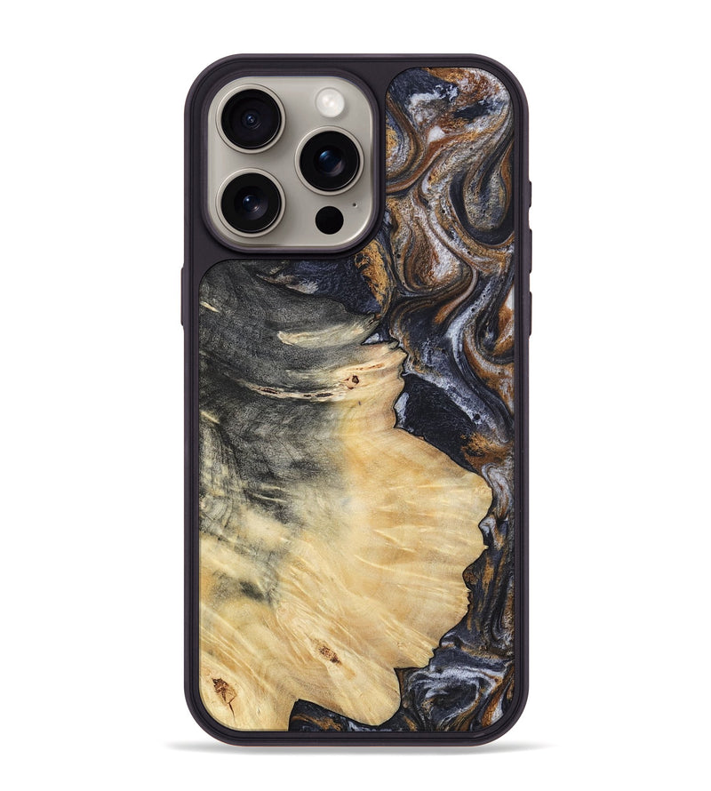 iPhone 15 Pro Max Wood Phone Case - Elaine (Black & White, 786241)