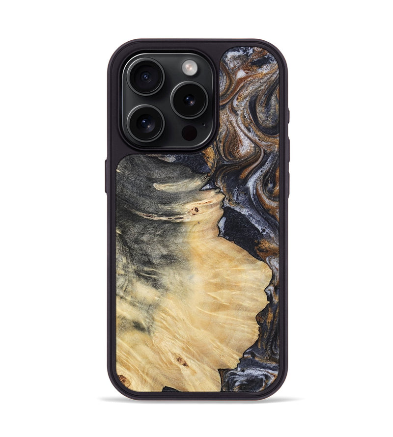iPhone 15 Pro Wood Phone Case - Elaine (Black & White, 786241)