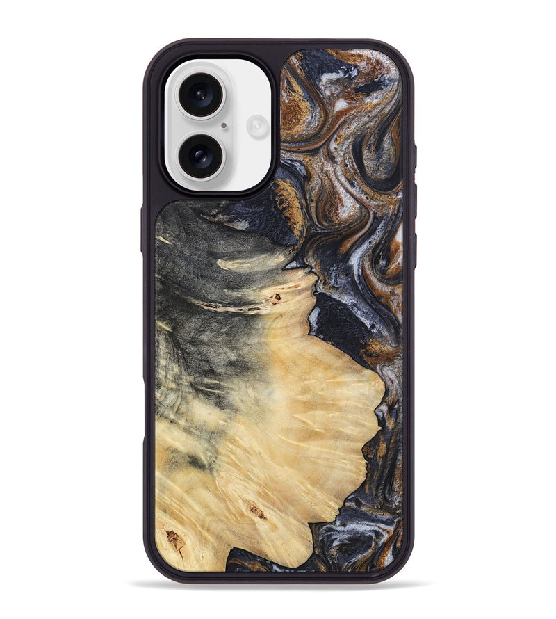 iPhone 16 Plus Wood Phone Case - Elaine (Black & White, 786241)