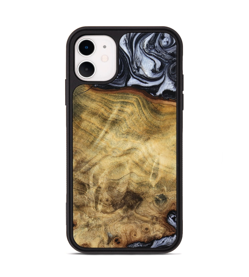 iPhone 11 Wood Phone Case - Minna (Black & White, 786242)